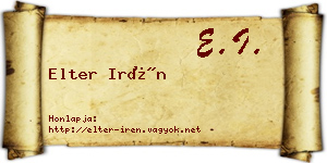 Elter Irén névjegykártya